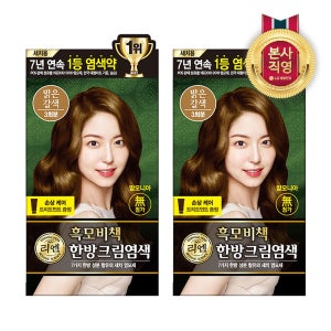 리엔 흑모비책 크림 염색약 밝은갈색 120g x 2개