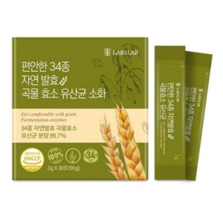 DAWON 랩온랩 편안한 34종 자연발효 곡물효소 유산균 3g x 30포