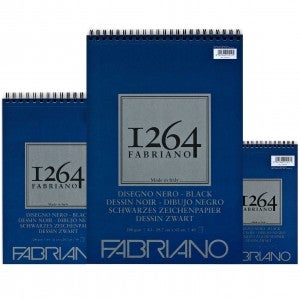 파브리아노 64BS01 1264 검정색 블랙 스케치북 (상단스프링) 200g A5 (20매입)