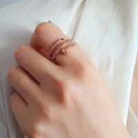 21JEWA070 JEWELRY 20대생일선물 금방[서지컬스틸] 큐빅얇은못반지