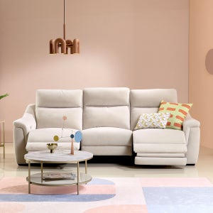 로이머 3.5인 패브릭 리클라이너 소파 양면형