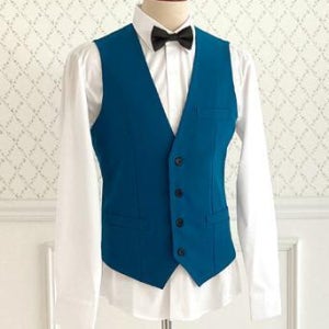 남자 청록 정장조끼 단품(L-2XL) 남자예복베스트 셋업수트 웨딩촬영 결혼식
