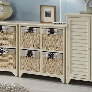 [롯데백화점] 라레스 H161D 라탄 원목 2단 서랍장 LE1208251345