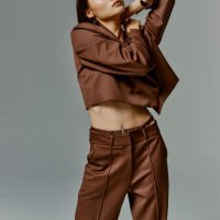 [민아송]FW21 Wide Belted Pants - Almond Cap