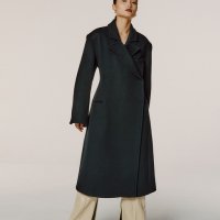 [민아송]FW21 Cashmere Simple Line Coat - Long Black