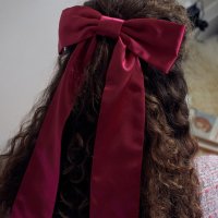 엘리자베스 모먼트 ELIZABETH MOMENTS Long Satin Ribbon Hair Pin