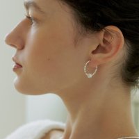 러브미몬스터 Mini Hematite Pearl Ring Earrings