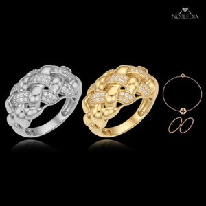 [노블다이아] 노블다이아 COLLECTION LINE 18K 천연 다이아몬드 볼륨반지 + 14K 컷팅반지 2종 + 14K 팔찌