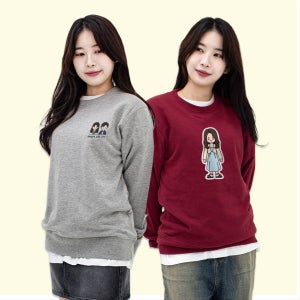 주문제작🎈 일러스트 캐릭터 기념일 가족 커플 맨투맨, 험블스튜디오