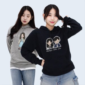 주문제작🎈 일러스트 캐릭터 기념일 가족 커플 후드티, 험블스튜디오