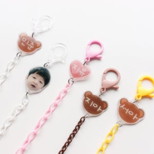 얼굴 포토 이니셜 유아 마스크스트랩🌼귀여운 이름네임택, 라온숲 Raonsoop