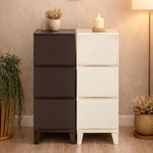 보노하우스 가든 라탄 서랍장 틈새 슬림 플라스틱 서랍장 3단 수납장