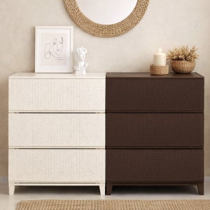 보노하우스 가든 라탄 서랍장 와이드 플라스틱 서랍장 3단