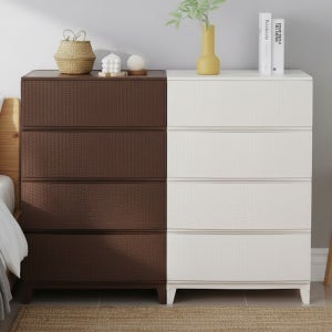 보노하우스 가든 라탄 서랍장 와이드 플라스틱 서랍장 4단