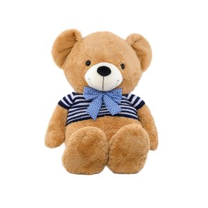 블랑가또 대형 곰 봉제인형  120cm  브라운 블루 스웨터 리본  1개