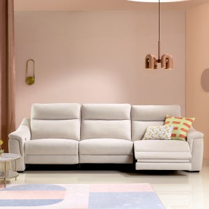 로이머 4인 패브릭 리클라이너 소파 일면형