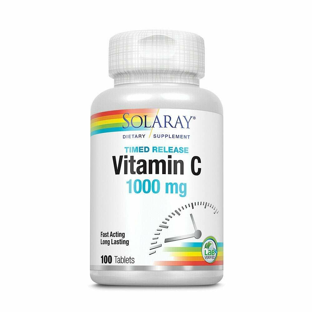 [해외직구]솔라레이 비타민C 타임 릴리즈 1000mg 100정/ Solaray Vitamin C Time Release
