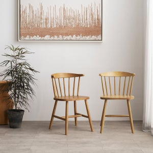 뉴윈저 로우백 원목 식탁의자 2개세트