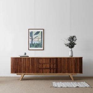 [크림슨러버] C형 슬라이드거실장 투톤컬러