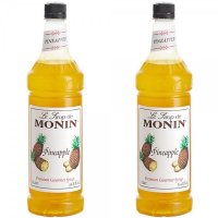 Monin Premium Pineapple Flavoring Fruit Syrup 모닌 프리미엄 파인애플 과일 시럽 33 8oz 1L 2팩