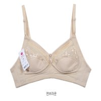 비너스 노와이어 메쉬 여름 편한 브라 90AA 연브라운