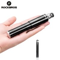 ROCKBROS 자전거 펌프 미니 휴대용 110 PSI 압력 알루미늄 합금 MTB 공기 사이클링 타이어 팽창기 액세서리