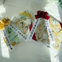 [갓샵] 진짜 돈 베개 돈방석 기본형+리본화환 [용돈 선물 만들기 용돈 이벤