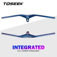 TOSEEK 탄소 자전거 MTB 통합 핸들바 스템 17 도 포크 산악 자전거 부품 눈부신 28