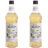 Monin Premium Elderflower Flavoring Syrup 모닌 프리미엄 엘더플라워 시럽 33 8oz 1L 2팩