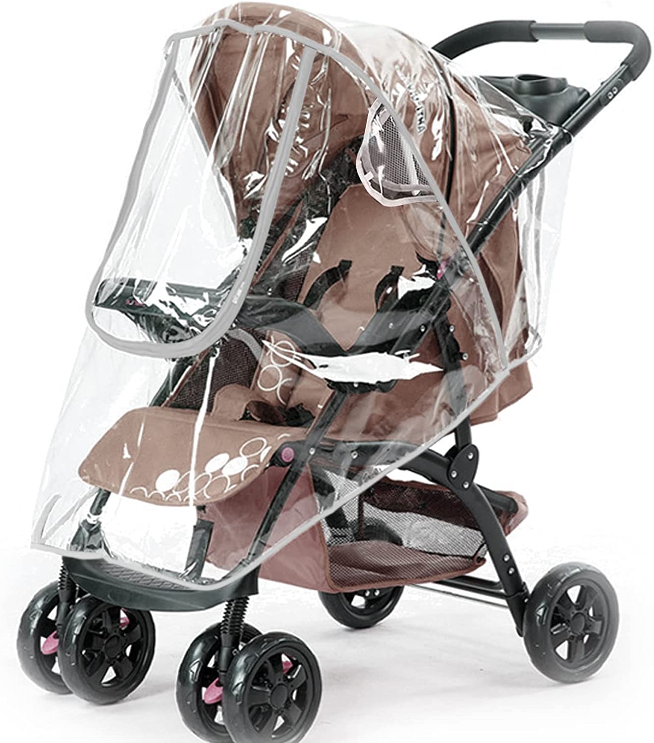 Yoofoss Baby Stroller Rain Cover Universal Stroller Covers Waterproof and Windproof Weather Shields Accessories with Curtain 