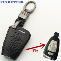 FLYBETTER 가죽 스마트 리모컨 키 케이스 4 버튼 커버 베라크루즈 L581