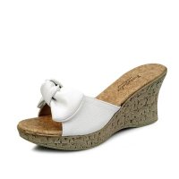 kami et muse Fine ribbon wedge heel slippers KM18s210