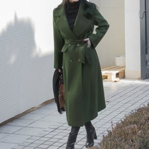 A라인스트랩모직롱코트