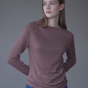 [논로컬] 울 텐셀 블렌드 드레이프 티셔츠 - 브라운 N21WTTS006BR