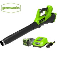 Greenworks 무선 송풍기 브러시리스 축 잎 야외 정원 도구 4ah 배터리 40V 115 MPH 430 CFM