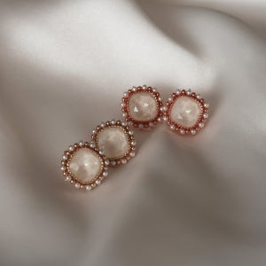 [은침]오팔 쥬얼 스와로브스키 진주 귀걸이, 펄바이준(pearl by june)