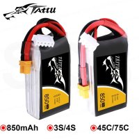 Ace Tattu LiPo 충전식 배터리 RC FPV 레이싱 드론 쿼드콥터용 850mAh 75C 45C 3S 4S 1P