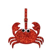 Skinnydip 스키니딥 Crab Luggage Tag 게 레드 글리터 캐리어여행가방이름표