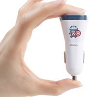 캡틴아메리카 마블 라이센스 차량용 시거잭 USB 2구 충전기 KC인증