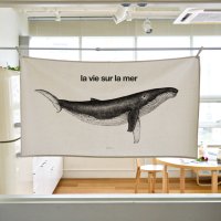 어번던스 whale 고래 와이드 패브릭 포스터 가리개커튼