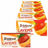 Trident 트라이던트 스트로베리 시트러스 껌 레이어스 대용량 Layers Strawberry Citrus Gum 12팩 168개