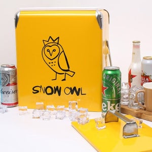 [스노우아울] 17리터 뉴트로 아이스 스틸 쿨러 골든 옐로우 17L