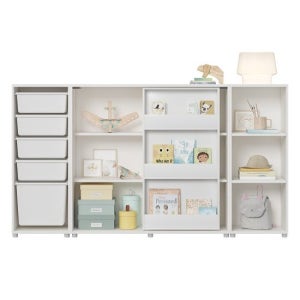 샘키즈 슬라이딩 전면책장 수납장 박스,선반형 2000