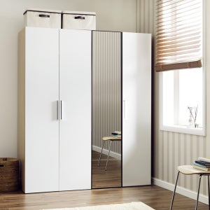 한샘 샘베딩 베이직 거울옷장세트 160cm높이194cm 행거형 4종