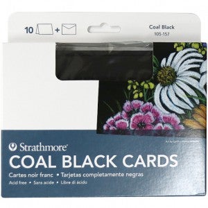 11500 스트라스모아 COAL BLACK CARDS 카드 (블랙용지) - 12.7x17.4cm 1팩 (10매입) - GI105157