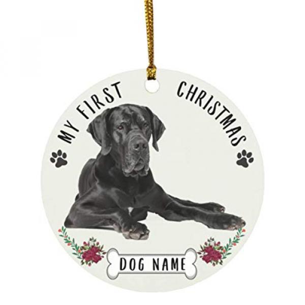 Harlequin Great Dane Ornament "Dangling Legs" Hand Painted Easily Personalized 