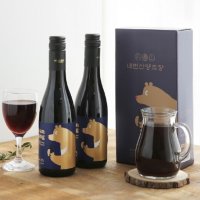 내변산양조장 국산와인 참뽕 오디 레드 와인 반달곰이 품은 선물세트 375ml X 2 (13도)