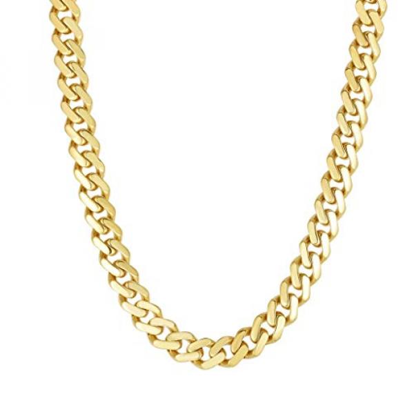 with Secure Lobster Lock Clasp Sonia Jewels 14k Yellow Gold 3.35mm Semi Solid Curb Cuban Link Link Chain Necklace 