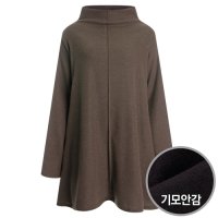 샵앤 루즈핏 국산 A라인 기모 반폴라 티셔츠 차콜-Z RBP-WSH-0702