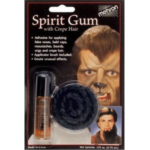 Mehron 크레이프 울 헤어 와 스프릿검 수염분장 세트 Crepe Hair & Spirit Gum Set